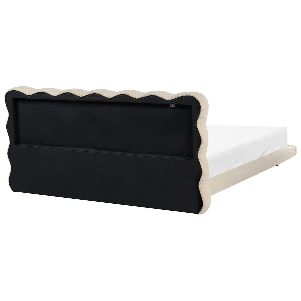 POSTELJA z letvenim dnom 180/200 bouclé bež Soulisse - črna/bež, tekstil (180/200cm) - Beliani