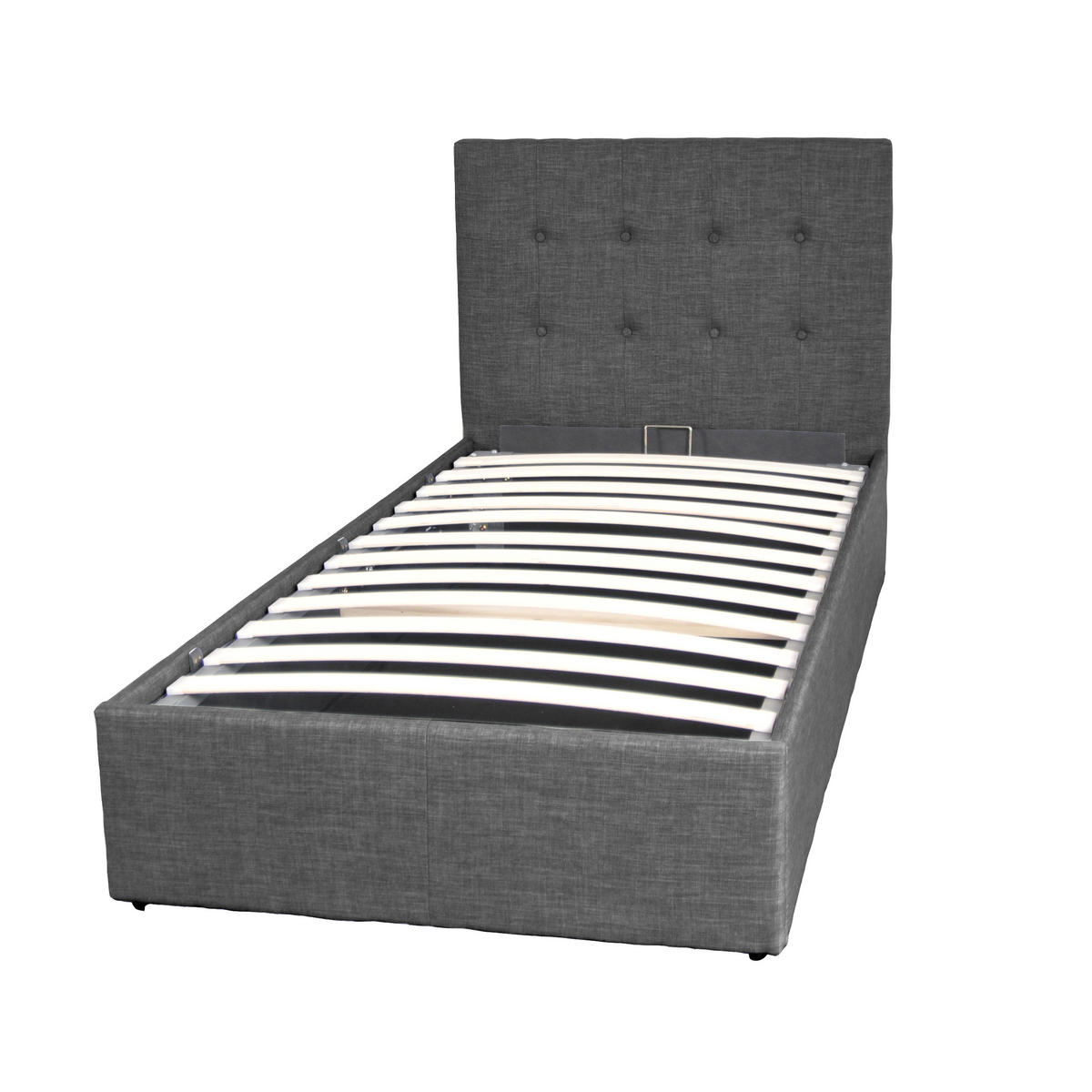 BETT PARMA mit Lattenrost 90x190 - Dunkelgrau - Dunkelgrau, Holzwerkstoff (90/190cm) - Weber Industries