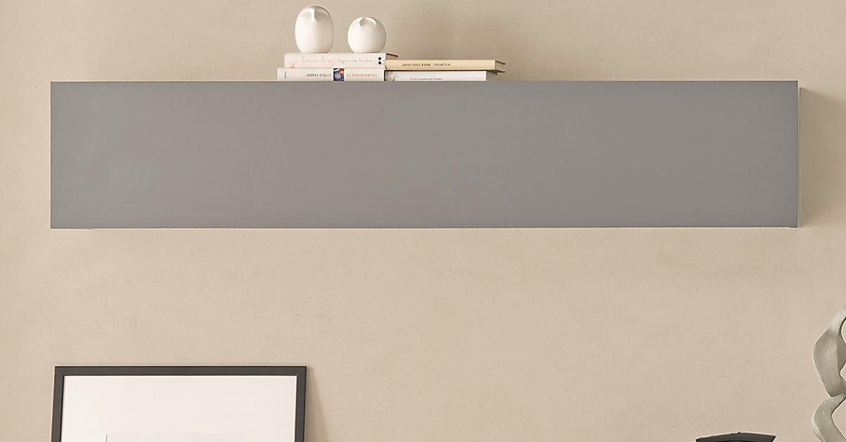 HÄNGESCHRANK grau, Wandschrank hängend 152 x 30 cm - Grau, Holzwerkstoff (152/30/30cm) - Furn.Design