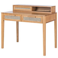 SCHREIBTISCH - Wiener Geflecht / Echtholzfurnier - Eichefarben, Holz/Naturmaterialen (60/100/91cm) - home24