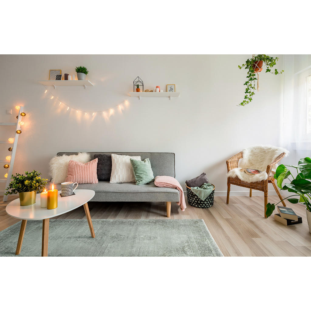 Thumbnail - Tesso Living Vintage-Teppich, Grün, Textil, Rechteckig, 80x290 cm, Oeko-Tex® Standard 100, waschbar, Teppiche & Böden, T...