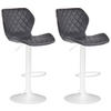 BARHOCKER 2er Set Lederlook schwarz - Schwarz/Weiß, Textil/Metall (47/88/51cm) - CLP