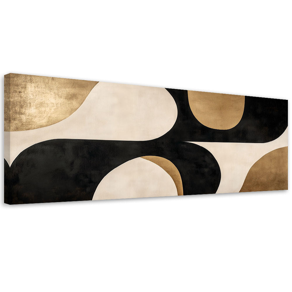 LEINWANDBILD Bögen Abstrakt Aquarell Beige 150x50cm - Beige, Textil (150/50cm) - Feeby