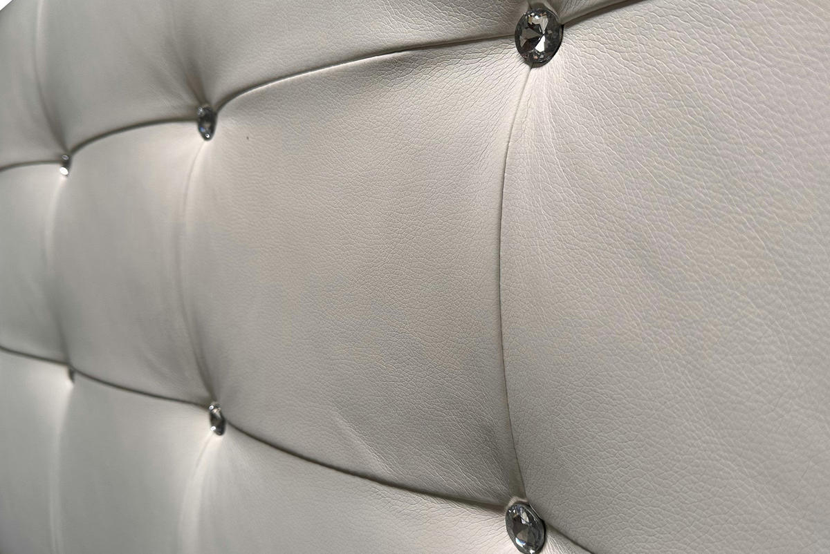 BOXBETT Malaga Weiß Kunstleder 180x200 cm Bettkasten + Topper - Weiß, Holz/Textil (180/200cm) - Comfortic