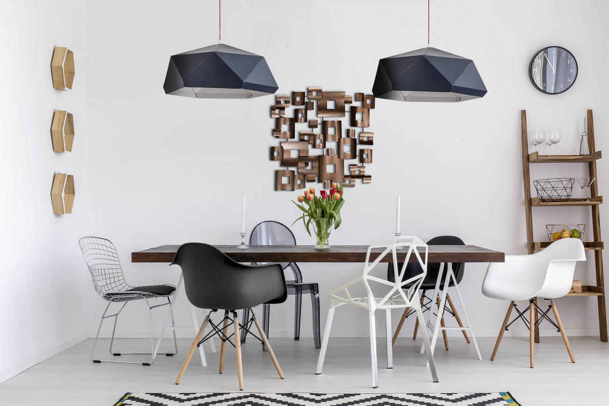 WANDDEKO Kupfer 100/100 cm - Kupferfarben, Metall (100/100/6cm) - KUNSTLOFT
