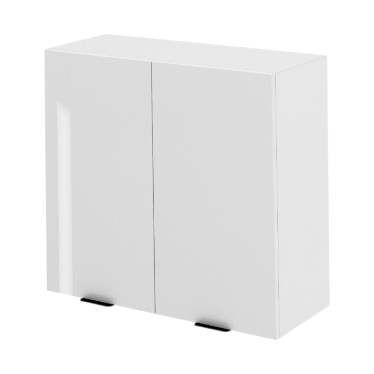 OBERSCHRANK – 80 cm – KU-W80 – Lunara – Weiß Hochglanz - Weiß Hochglanz, Holzwerkstoff (80/72/30cm) - hi-markt
