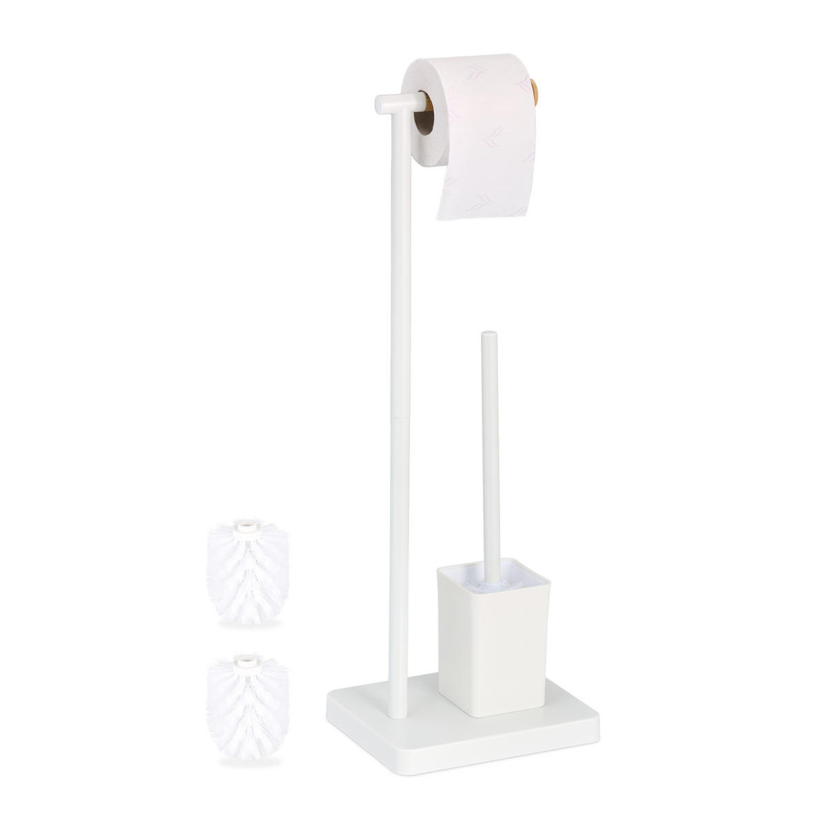 WC-GARNITUR - Weiß, Holz/Kunststoff (23/66.5/18cm) - Relaxdays