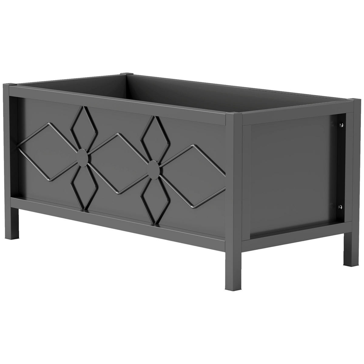 HOCHBEET DE-12194 rechteckig 80/40/38 cm mit Sicherheitsrand Schwarz - Schwarz, Metall (80/38/40cm) - ComfortXL