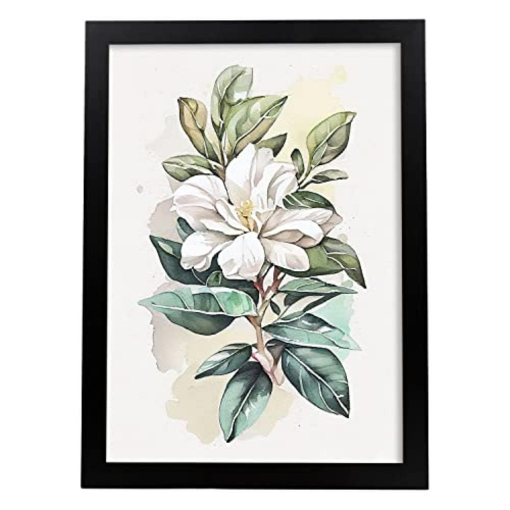 POSTER Gardenie 2 Im Nordischen Stil. A4 Rahmenlos - Klar, Papier (29.7/5/21cm) - Nacnic