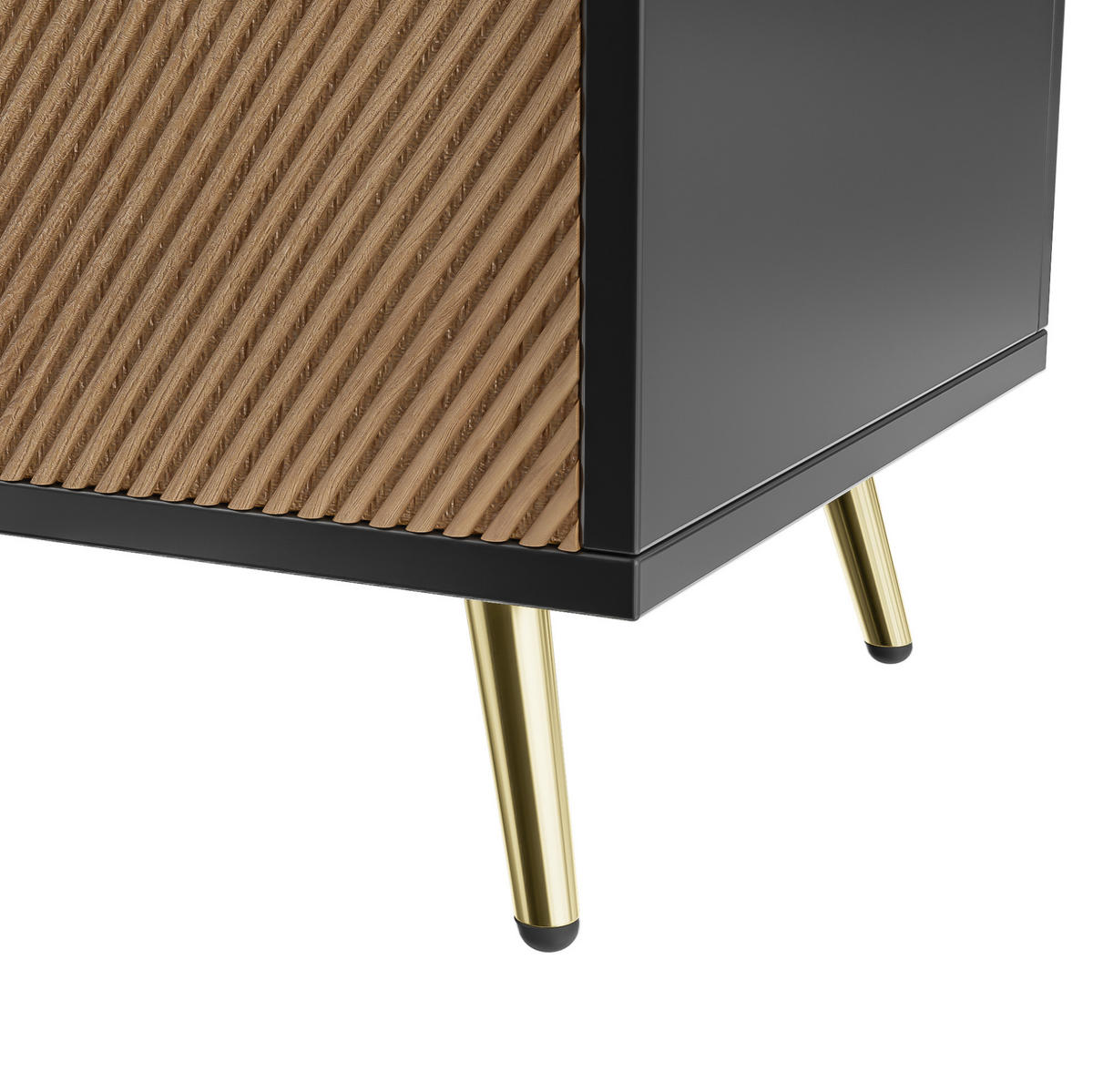 SIDEBOARD 160/40/75 cm Schwarz/Holzfarben aus MDF und Holzwerkstoff mit Soft-Close-Scharnieren - Schwarz, Holzwerkstoff (40/75/160cm) - OKMYHOME
