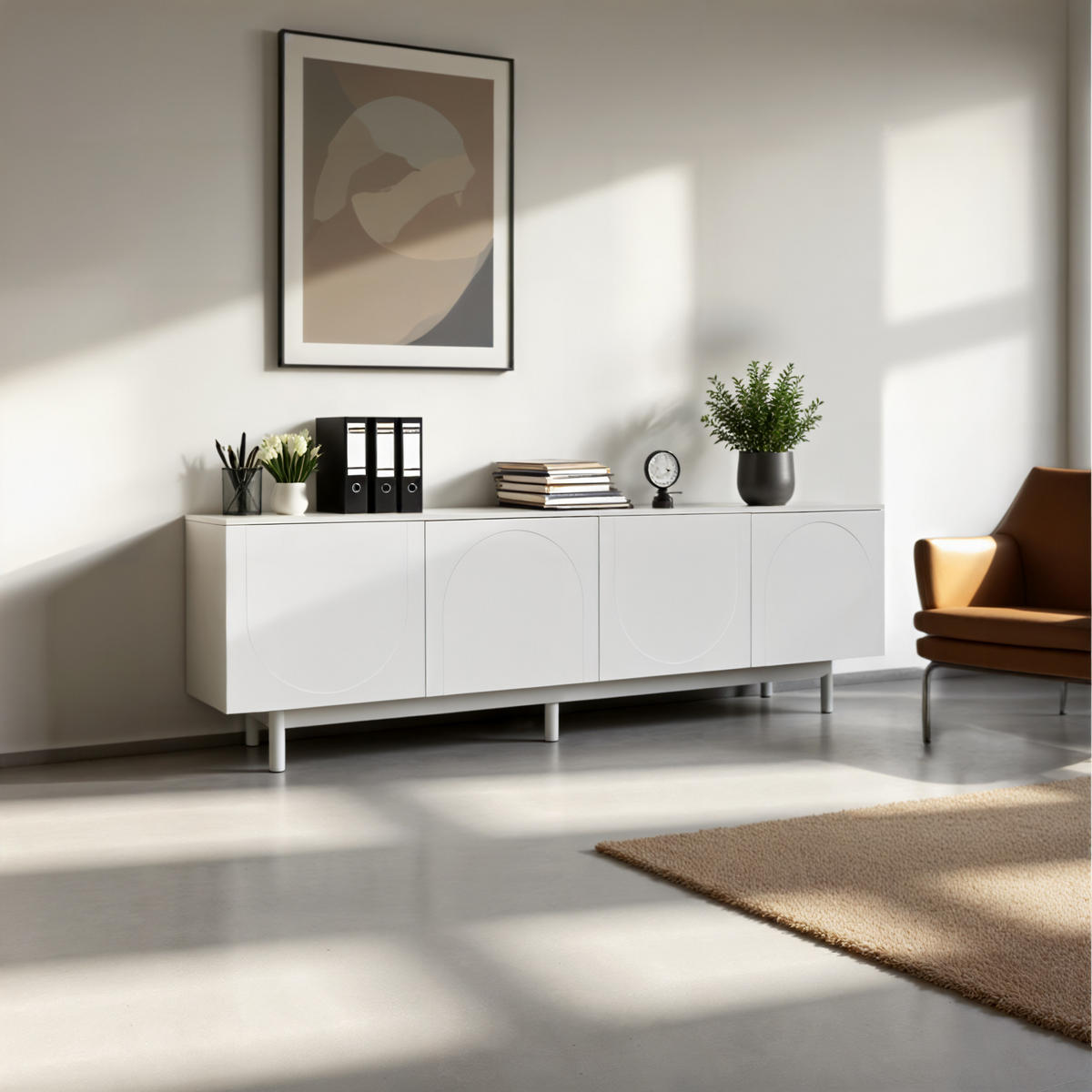 SIDEBOARD Weiß 175/38/56 cm - Weiß, Holzwerkstoff (38/56/175cm) - Urban Meuble