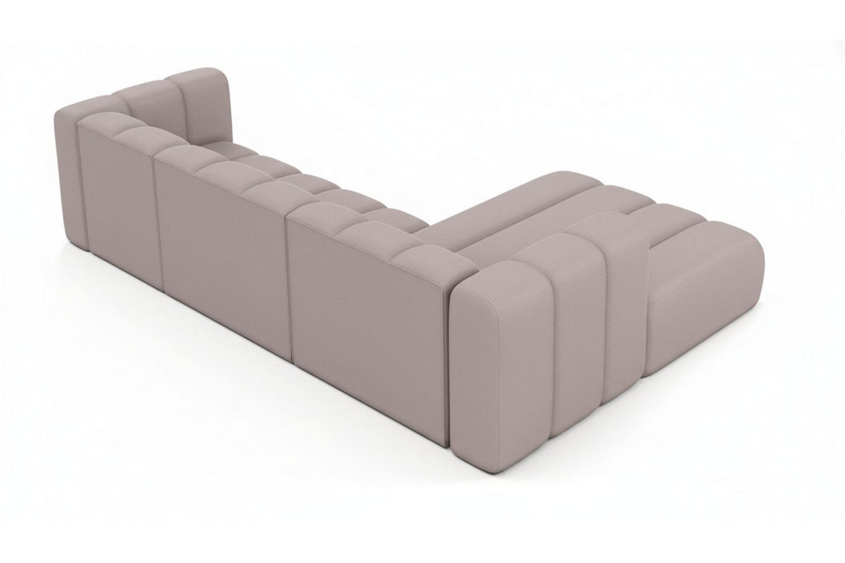 ECKSOFA L-Form Grand L 287 cm, Veloursstoff Salvador, Grau, Rechts - Grau, Holz (287/179cm) - Kaiser Möbel