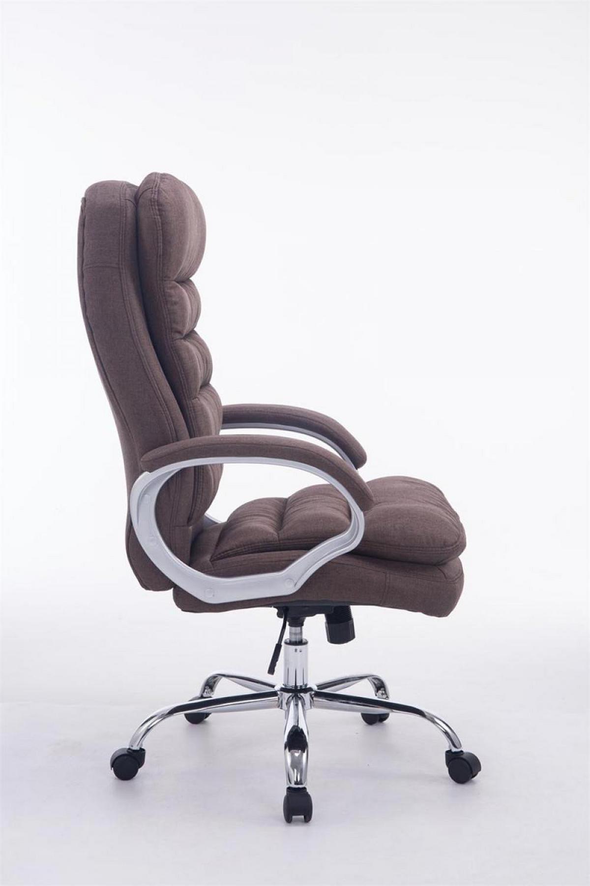 CHEFSESSEL Stoff braun - Chromfarben/Braun, Textil/Metall (68/116/77cm) - CLP