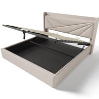 POLSTERBETT 160/200 cm mit Bettkasten, USB-C und Lattenrost in Beige - Beige, Textil (160/200cm) - BEAOK