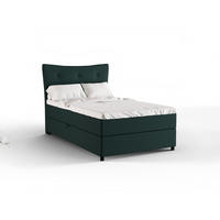 BOXBETT Nevada 120x200 cm Polsterbett mit hochwertiger Bonell-Matratze und Topper - grün - Grün, Holz (120/200cm) - Panda Möbel