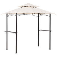 PAVILLON Stahl beige 240/148 cm Naro - Beige/Schwarz, Metall (240/245/148cm) - Beliani