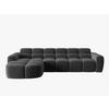 ECKSOFA links Lisa aus Samt dunkelgrau 4 Sitzplätze - Dunkelgrau, Textil (170/310cm) - Micadoni