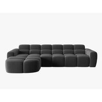 ECKSOFA links Lisa aus Samt dunkelgrau 4 Sitzplätze - Dunkelgrau, Textil (170/310cm) - Micadoni