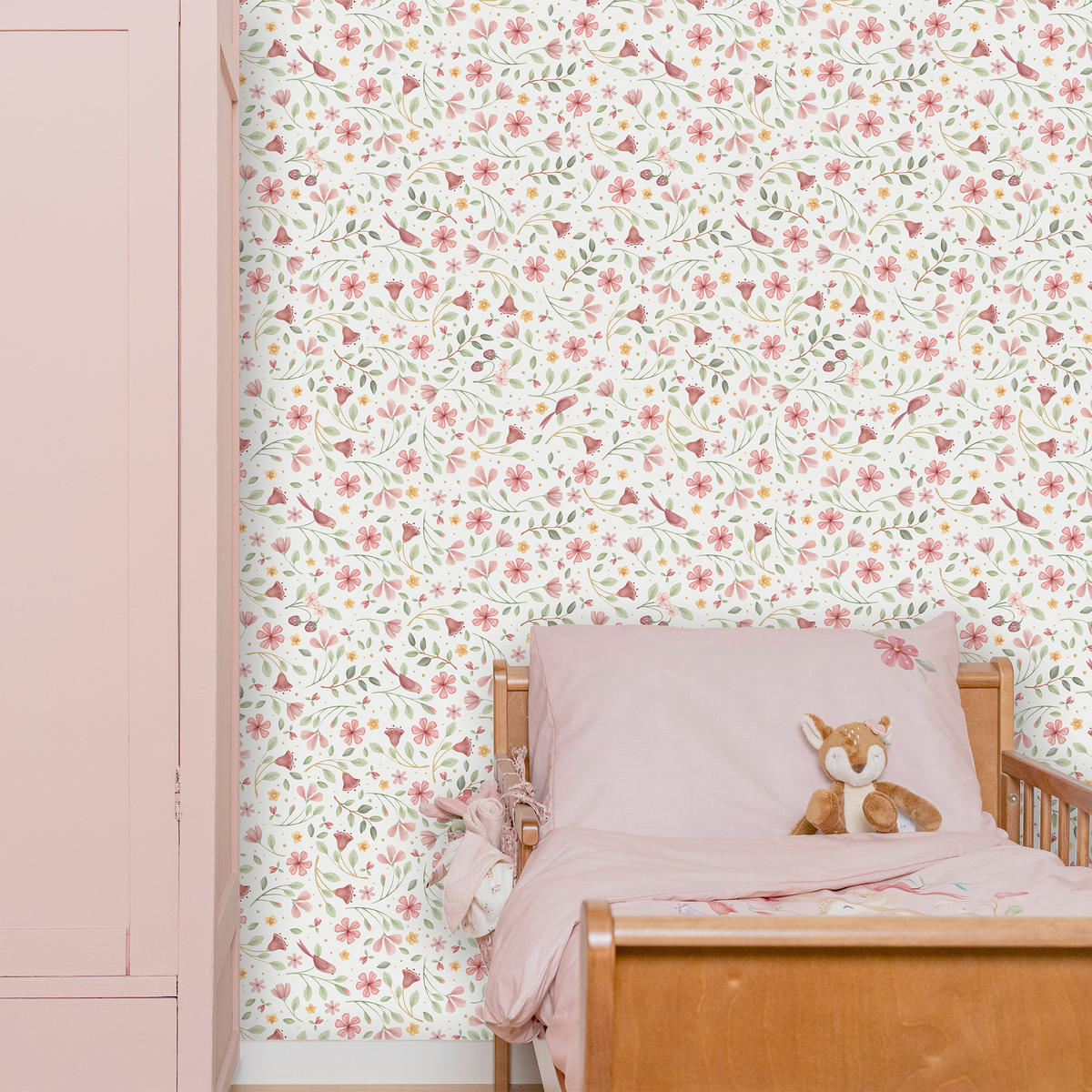 VLIESTAPETE Blumenzauber Rosé - Multicolor, Papier/Kunststoff (52/1000cm) - Little Dutch