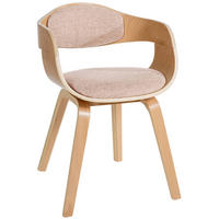 ARMLEHNENSTUHL Stoff Natura/Creme - Eukalyptusholzfarben/Creme, Holz/Textil (49/73/46cm) - CLP