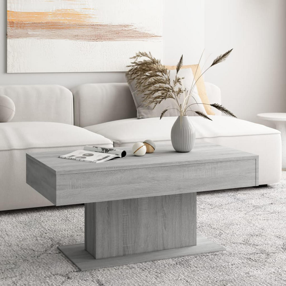 COUCHTISCH Grau Sonoma 96x50x45 cm Holzwerkstoff - Grau, Holzwerkstoff (96/50/45cm) - furnicato