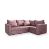 ECKSOFA LIRENO R-S Rosa Plüsch-Stoff mit Schlaffunktion - Rosa, Holz (220/153cm) - MASSENO