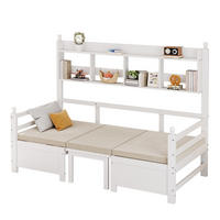 SCHLAFSOFA aus Massivholz, 2-in-1 Bett & Klappschreibtisch, 205/95/150,6 cm, Weiß - Weiß, Holz (95/150.6/205cm) - Redom
