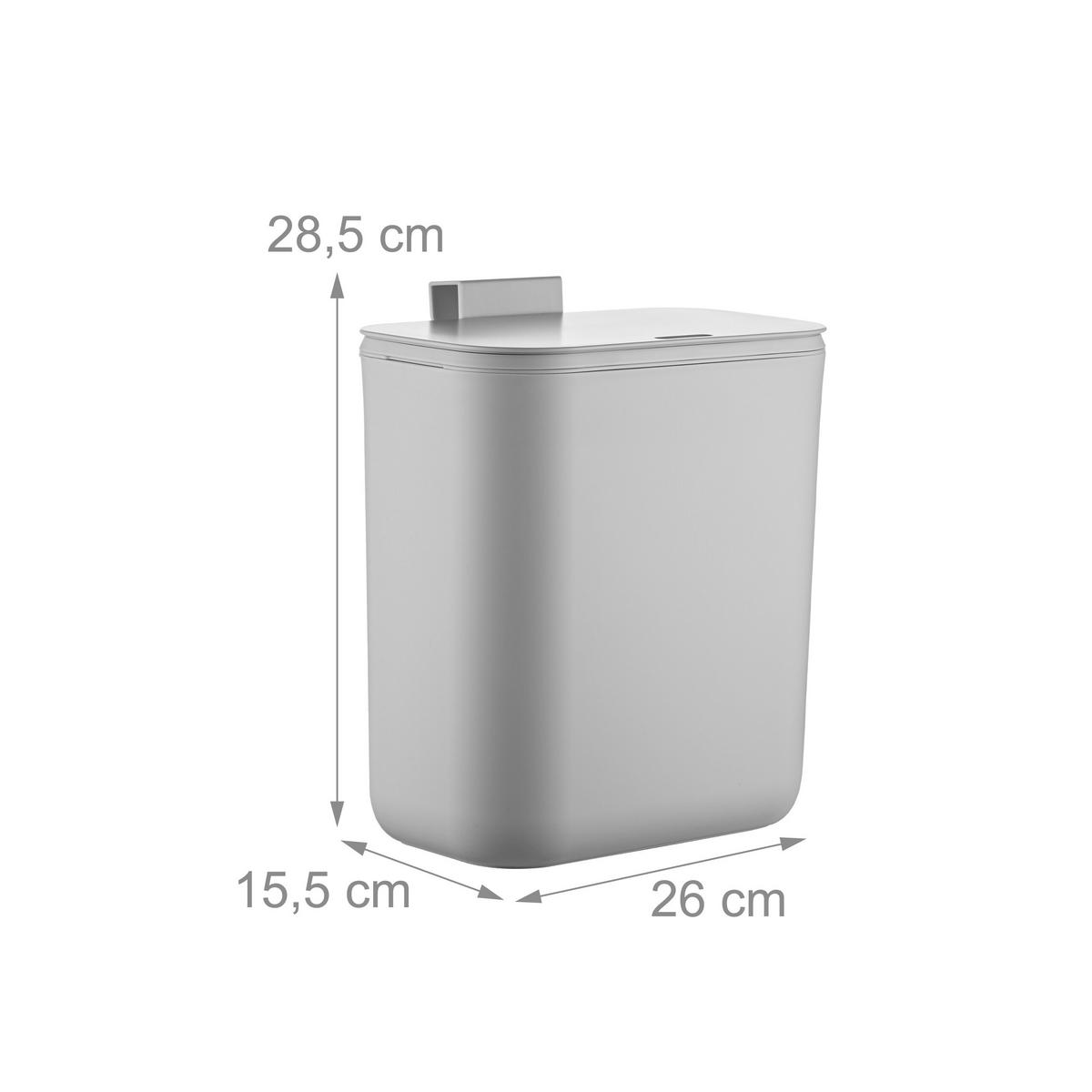 KÜCHENMÜLLEIMER 9L - Grau, Kunststoff (26/28.5/15.5cm) - Relaxdays