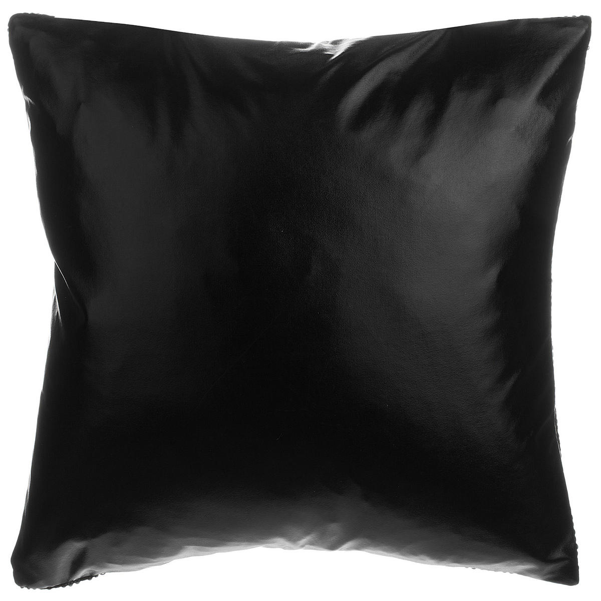 DEKOKISSEN 2er-Set Schwarz 45/45 cm Aster - Schwarz, Textil (45/45cm) - Beliani