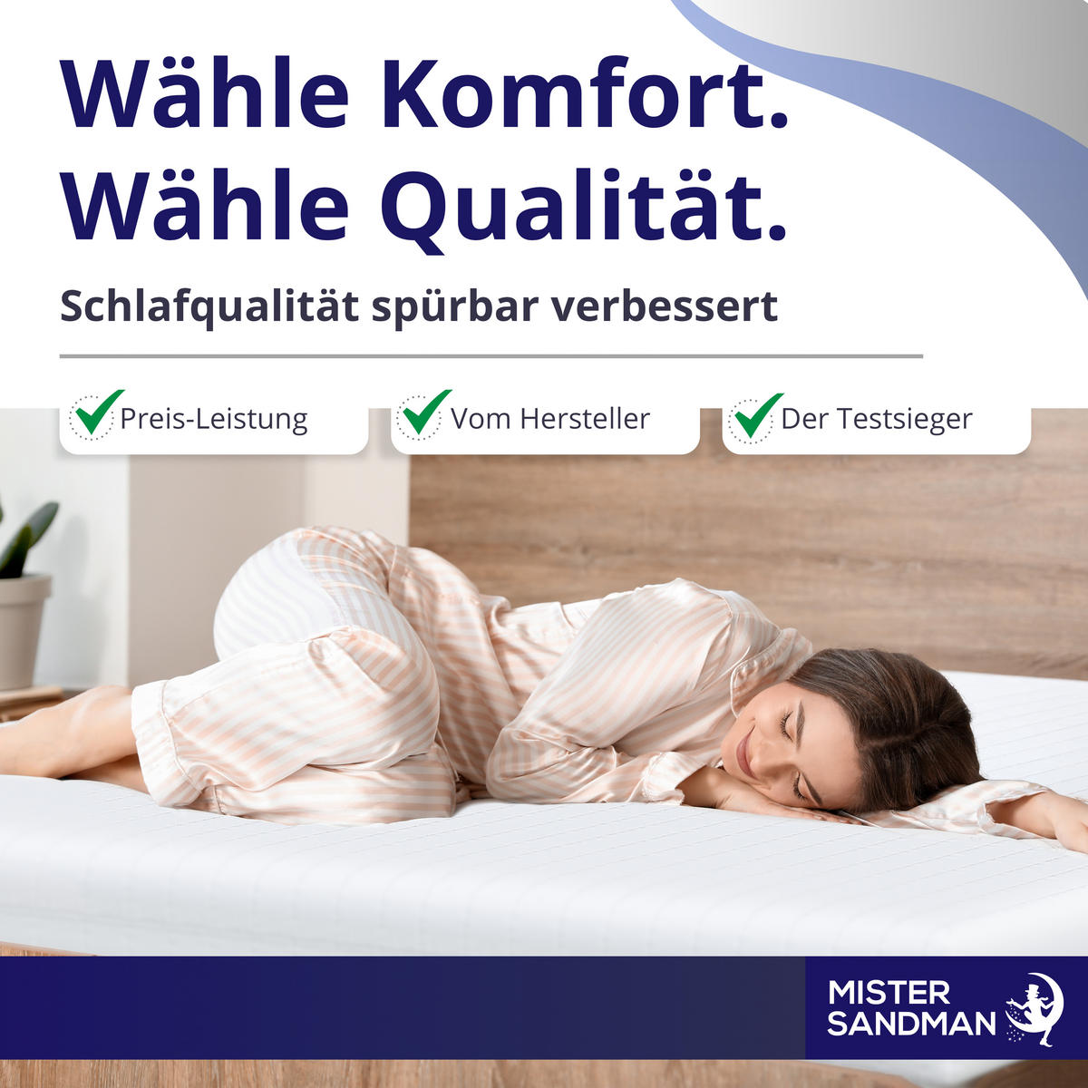 MATRATZE 200x200 cm H2 H3 Höhe 15cm - 7-Zonen Kaltschaummatratze, Wendematratze mit waschbarem Bezug - Weiß, Textil (200/200cm) - Mister Sandman