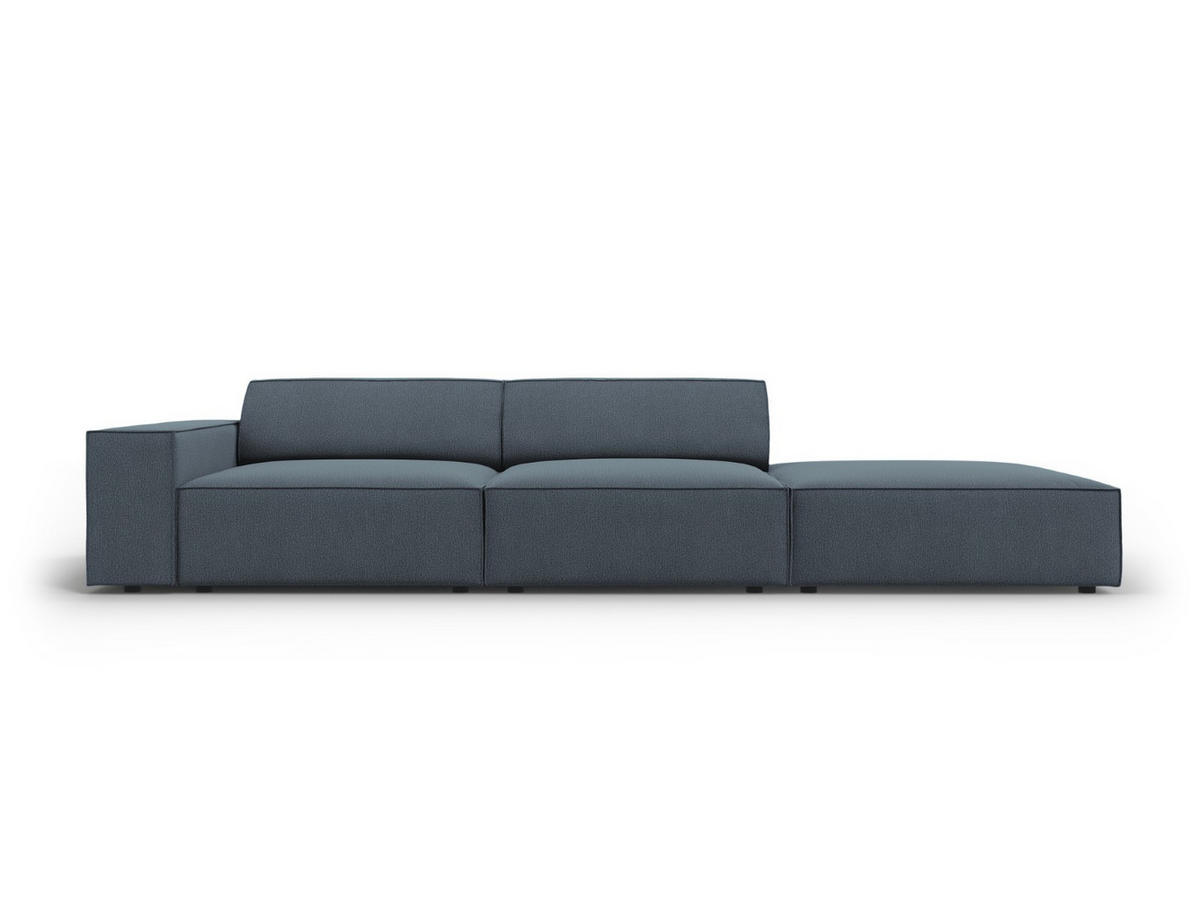 SOFA Jodie aus strukturiertem Stoff blau 3 Sitzplätze - Blau, Textil (102/70/262cm) - Micadoni