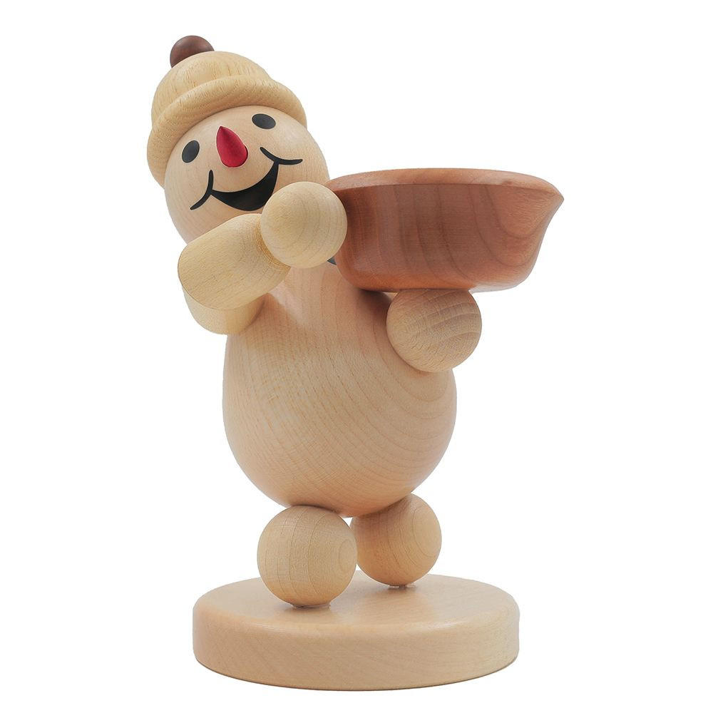 HOLZFIGUR Schneemann Junior Lichthalter links 16 cm - Multicolor, Holz (10/1/0.1cm)