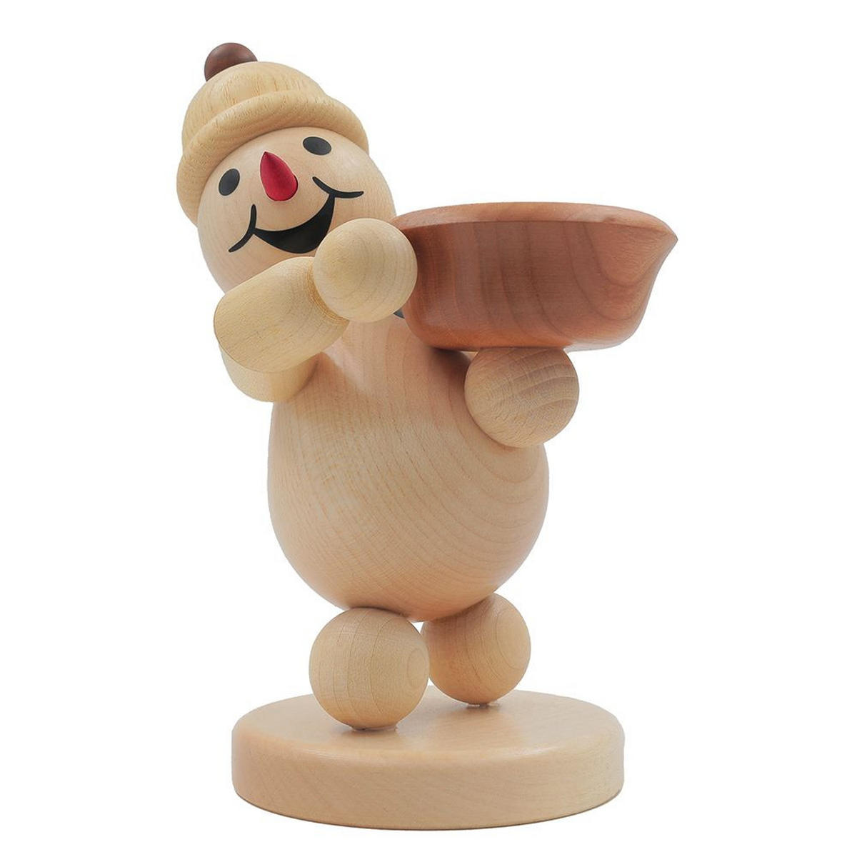 HOLZFIGUR Schneemann Junior Lichthalter links 16 cm - Multicolor, Holz (10/1/0.1cm)