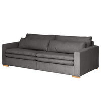 BIGSOFA - Eichefarben/Grau, Eichenholz/Textil (240/82/104cm) - home24