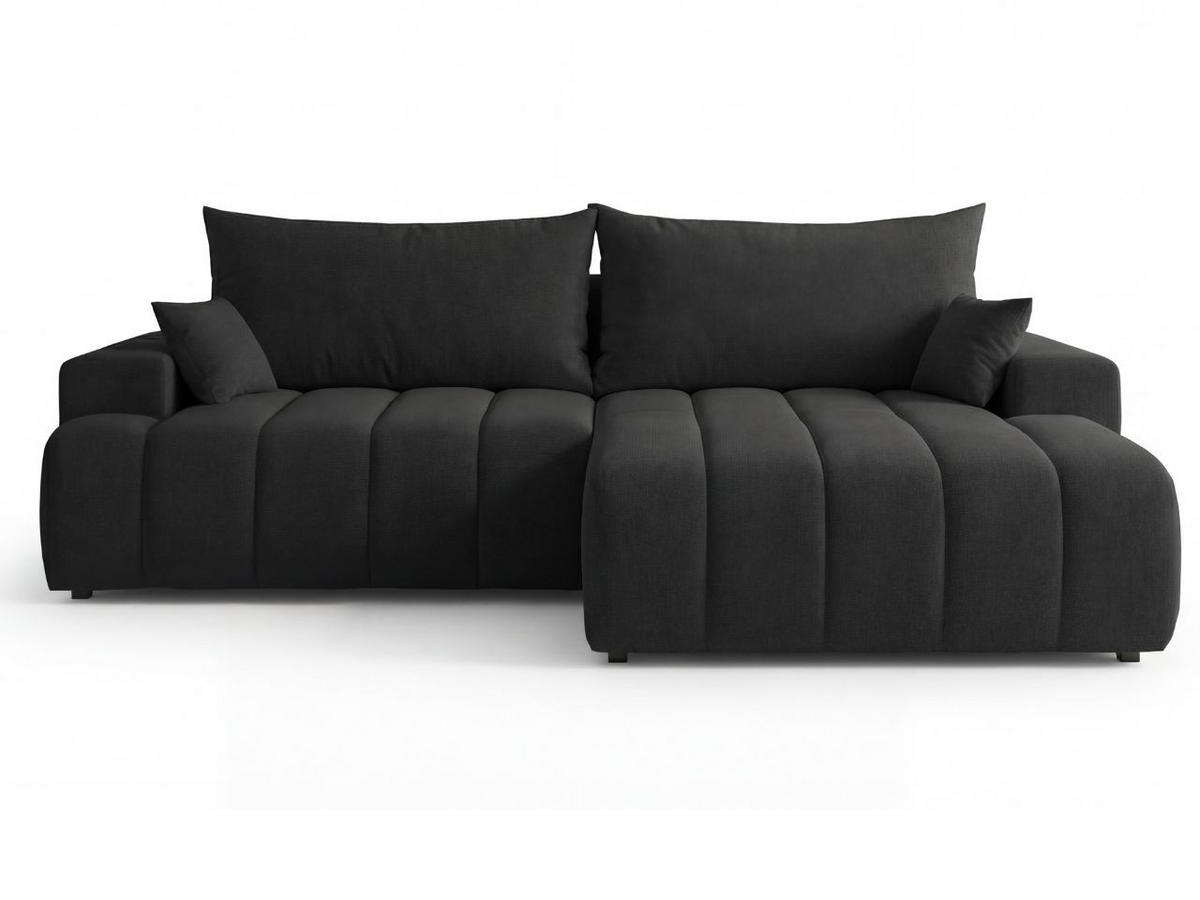 ECKSOFA Caleo Schwarz Rechts - Schwarz, Holz/Textil (270/170cm) - Graingold