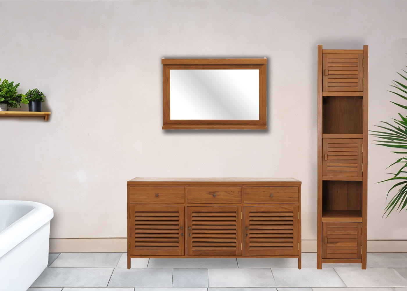 BADEZIMMERKOMMODE Braun - Braun, Holz (155/81/50cm) - MCW