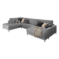 WOHNLANDSCHAFT CARA Grau Cord - Schwarz/Grau, Textil (341/84/223cm) - KAWOLA