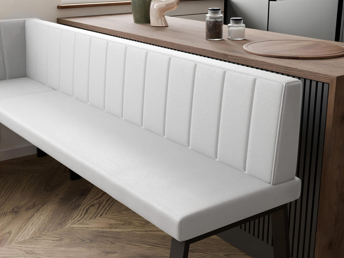 ECKBANK links MONO Y Kunstleder gesteppt, 128/168 cm Weiß - Weiß, Kunststoff/Textil (128/168cm) - Idohome