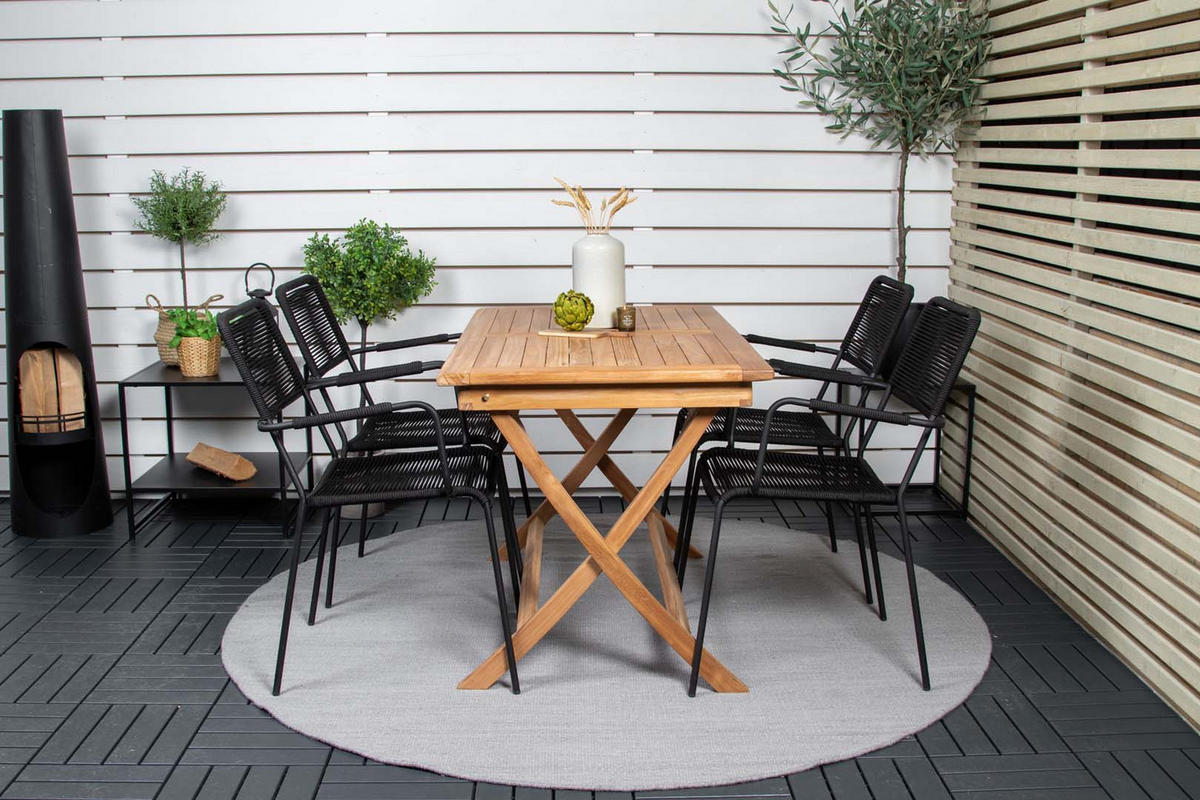 GARTENSET schwarz - Schwarz, Holzwerkstoff - ebuy24