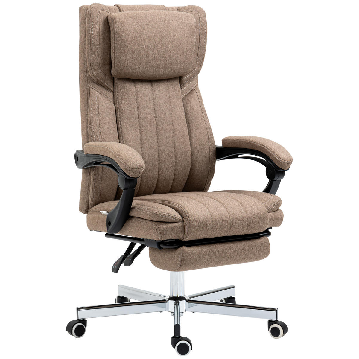 CHEFSESSEL DE-05219 Massagefunktion, neigbare Lehne & Fußstütze Braun - Braun, Metall (61/118/65cm) - ComfortXL