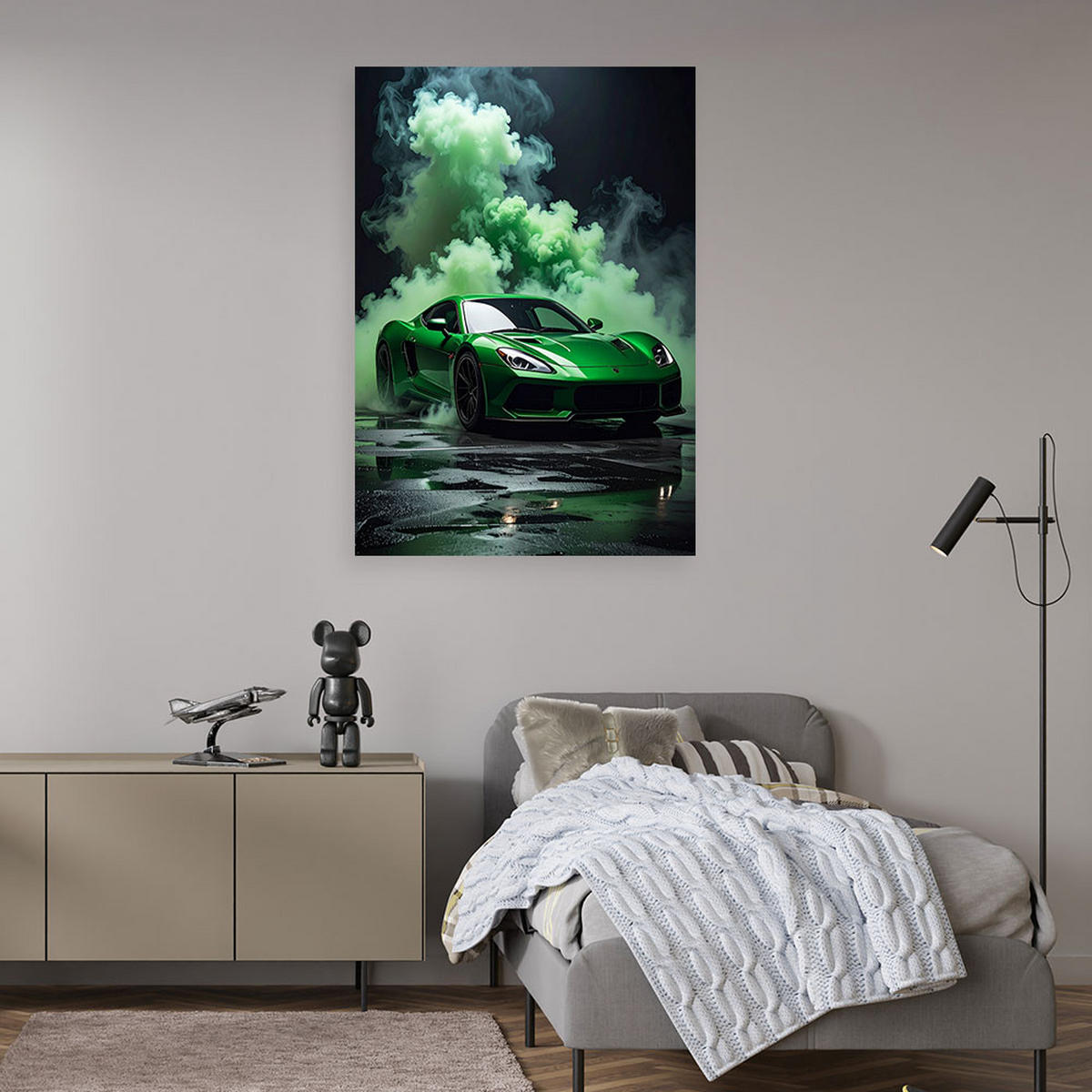 LEINWANDBILD Kraftfahrzeuge 40x60cm - Grün, Textil (40/60cm) - Feeby