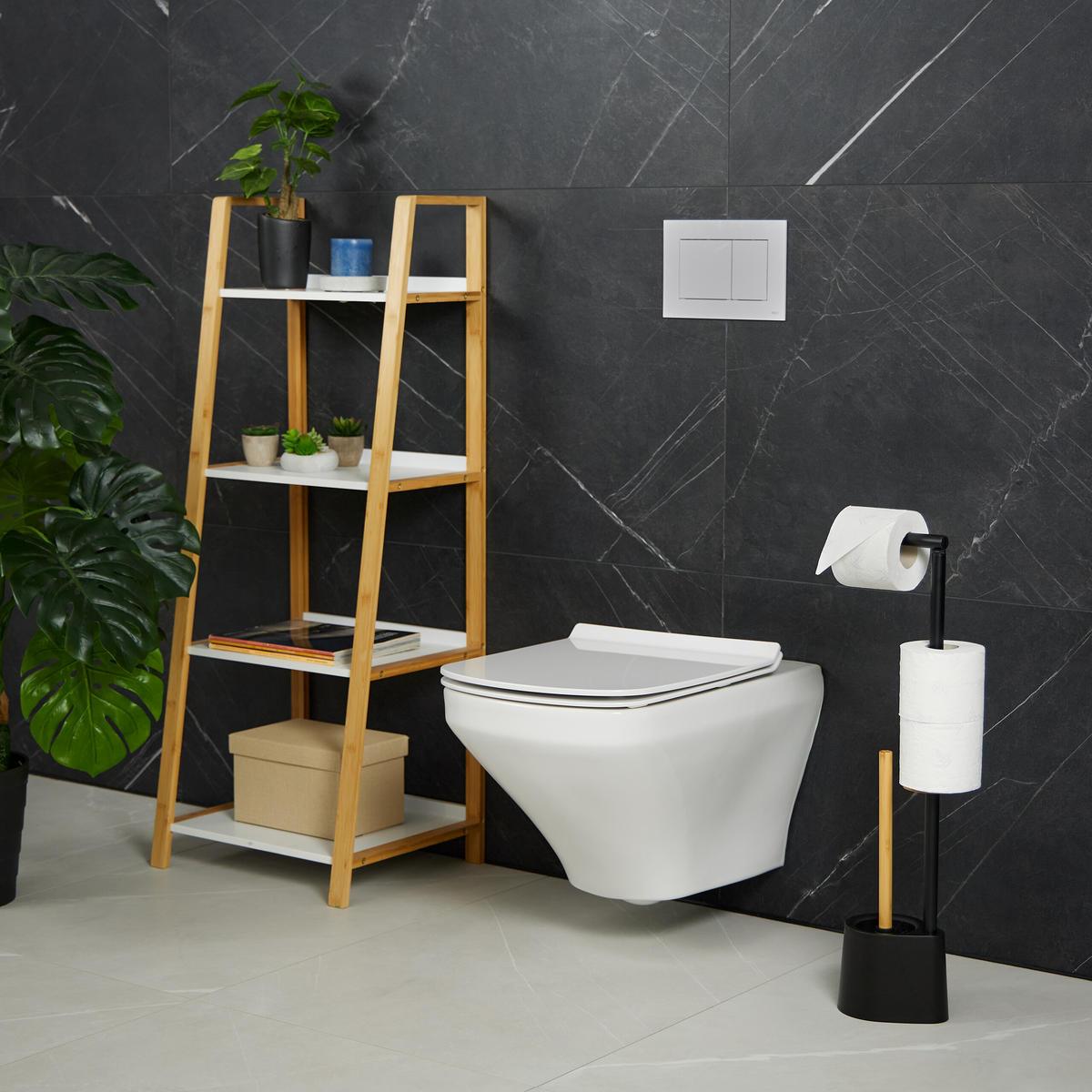 WC-GARNITUR - Multicolor, Holz/Kunststoff (16/66.5/11cm) - Relaxdays
