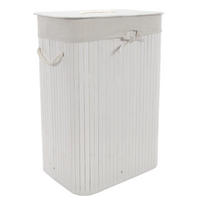 WÄSCHKORB Bambus Zora 72 l - Weiß, Naturmaterialien (30/60/40cm) - NUXIO