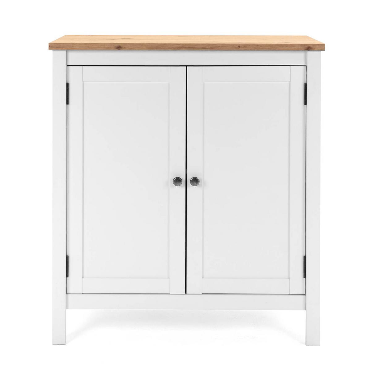 SIDEBOARD 80/90/40 cm Weiß, Natur - Chromfarben/Weiß, Holz (80/90/40cm) - Homestyle4u