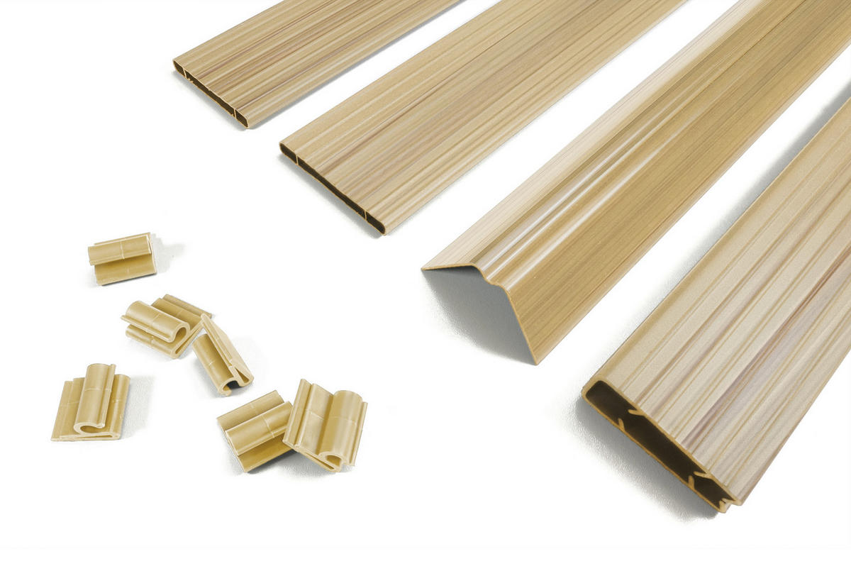PVC-SICHTSCHUTZLAMELLEN-STEIF-SET Cinto beige 4m H.150cm - Mit clips und Endprofil - Beige, Kunststoff (400/153cm) - Casanoov