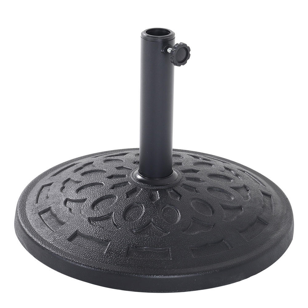 SONNENSCHIRMSTÄNDER Sonnenschirmfuß aus Kunststoff in Rattanoptik Schwarz wetterfest und standfest ohne Befüllen Ø98 × 35 cm 14 kg - Schwarz, Kunststoff (57/51cm) - Livingandhome