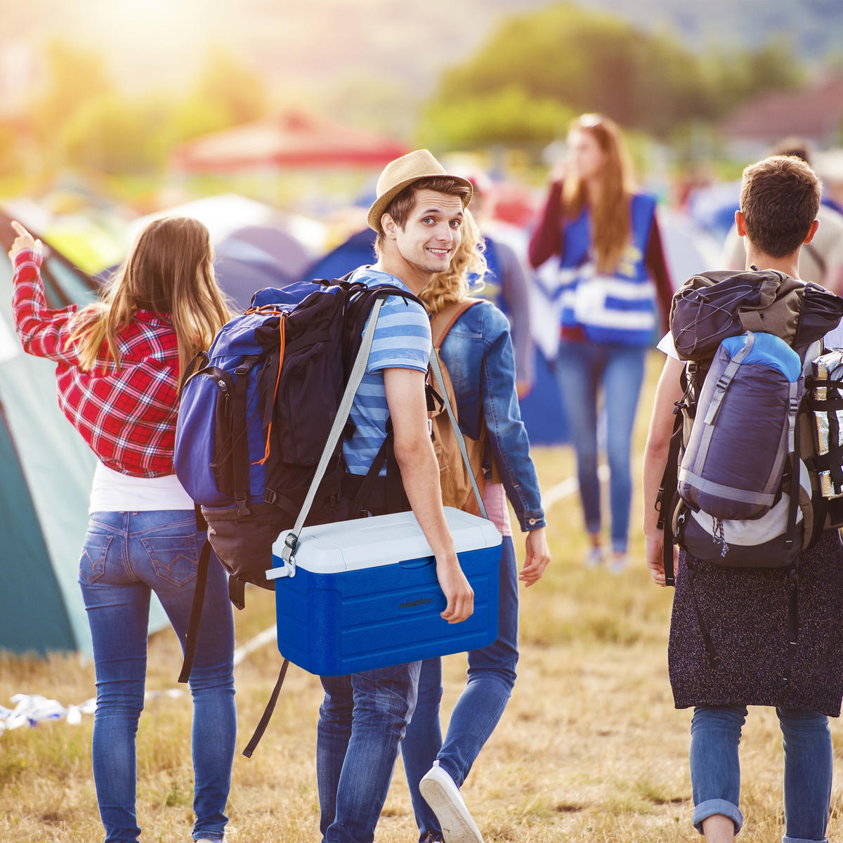 KÜHLBOX - Blau, Kunststoff (52.5/29cm) - Relaxdays