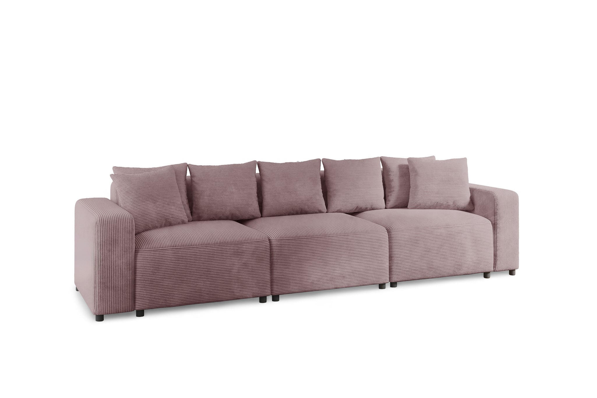 SOFA Megan 3-sitzer In Poso - Altrosa, Holzwerkstoff/Textil (327/75/98cm) - Fun Möbel
