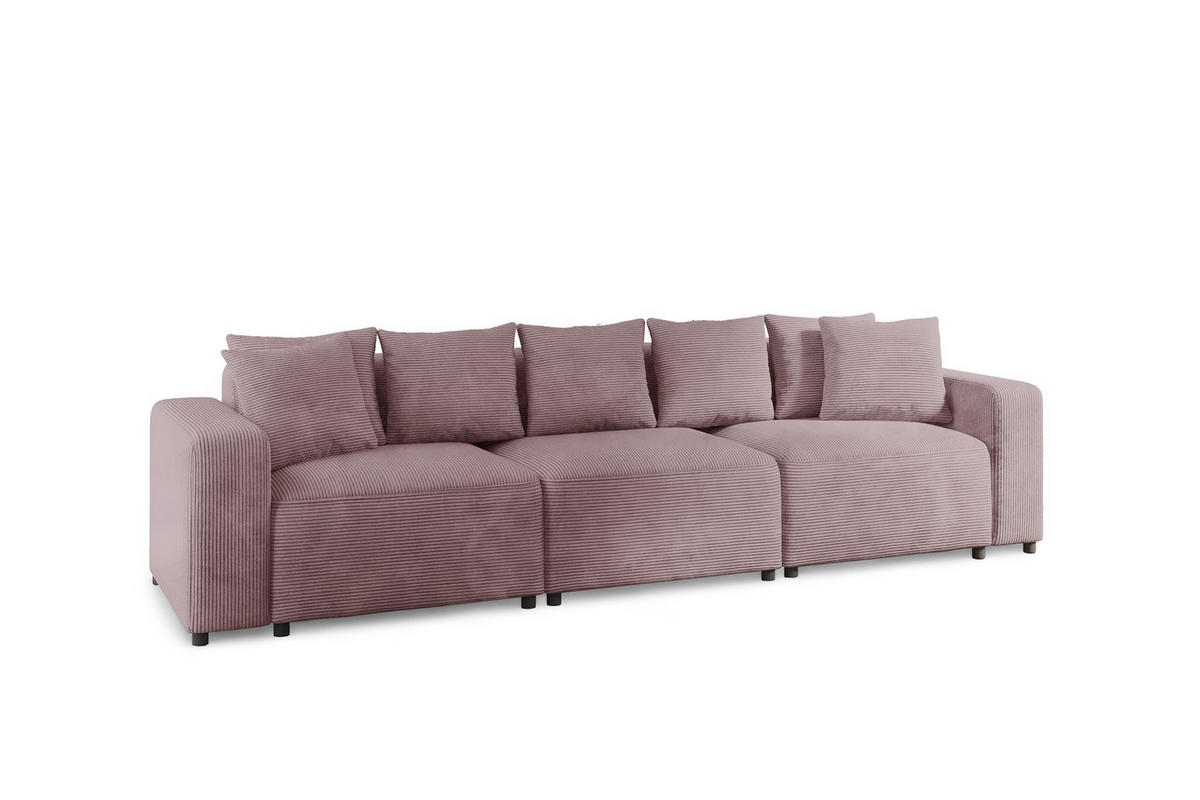 SOFA Megan 3-sitzer In Poso - Altrosa, Holzwerkstoff/Textil (327/75/98cm) - Fun Möbel