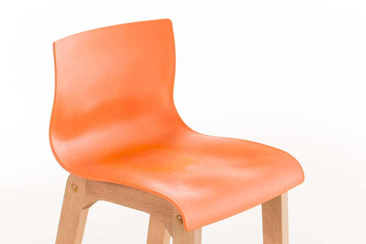 BARHOCKER DELHI Orange Holz - Orange, Holz (41/101/46cm) - DELUKE